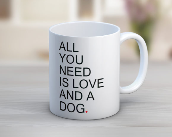 Ceramic Coffee Mug- Love and Dog