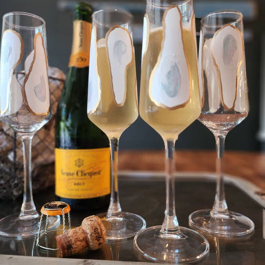 Oyster Confetti Champagne Glasses