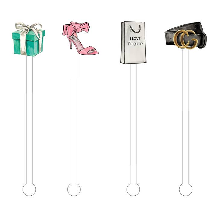 I Love To Shop Acrylic Stir Sticks Combo