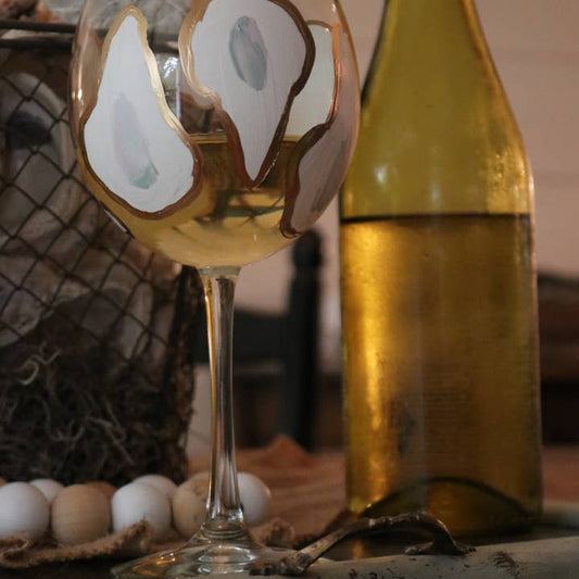 Stemmed Oyster Confetti Wine Glasses