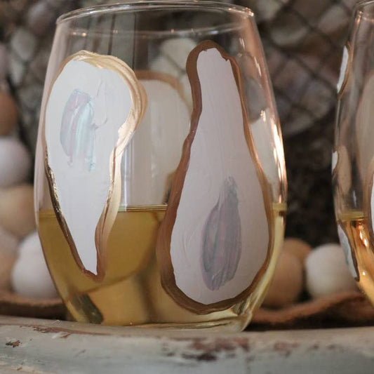 Stemless Oyster Confetti Glasses