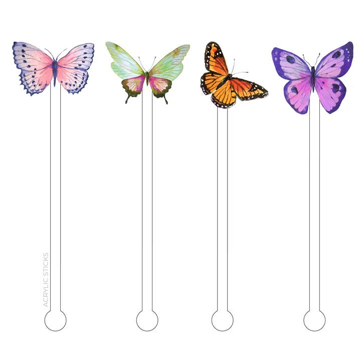 Butterflies Acrylic Stir Sticks Combo